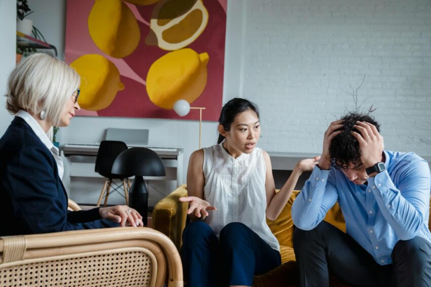 young couple during a couples therapy session